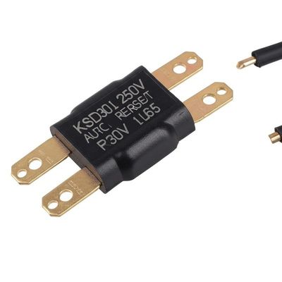 Termostat bimetalowy KSD301, przełącznik termiczny z normalnie zamkniętymi lub otwartymi stykami w obudowie z tworzywa sztucznego lub ceramiki oraz aluminiową nasadką lub miedzianą głowicą