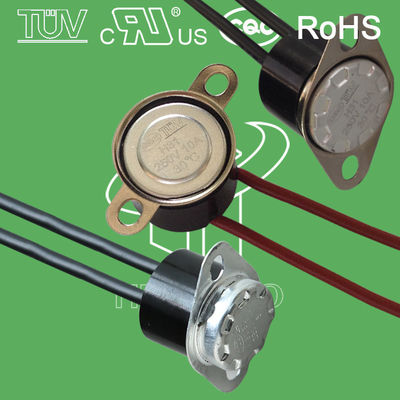 Wodoodporny termostat bimetaliczny KSD301 kontrola temperatury wyłącznik termiczny 250V 10A 16A z CQC TUV UL ROHS